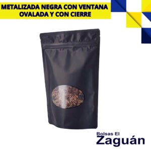 STAND UP NEGRA MATE CON VENTANA OVALADA