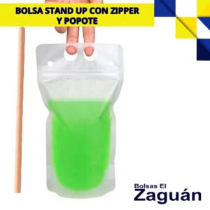 STAND UP POUCH CON CIERRE Y POPOTE